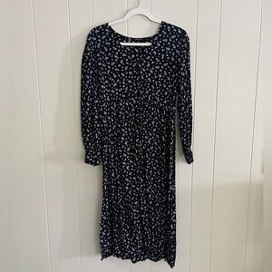 Madewell Button Front Floral Midi Dress